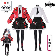 Hong Hei Wai Tao Anthem Rote-Schwarze Jacke Cosplay Kostuem Damen