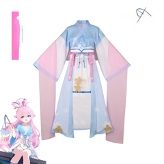 Takanashi Hoshino Blue Archive Hanfu-Kleid Cosplay Kostuem Damen Weiß