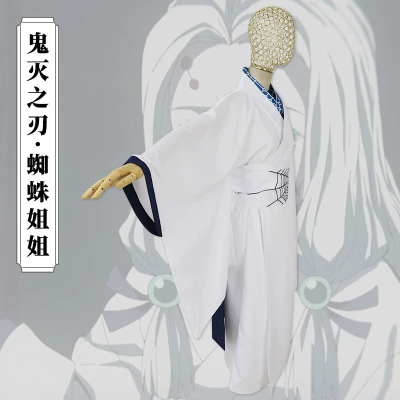 Demon Slayer Charaktere Kimono-Set Cosplay Kostuem Damen Weiß Rot
