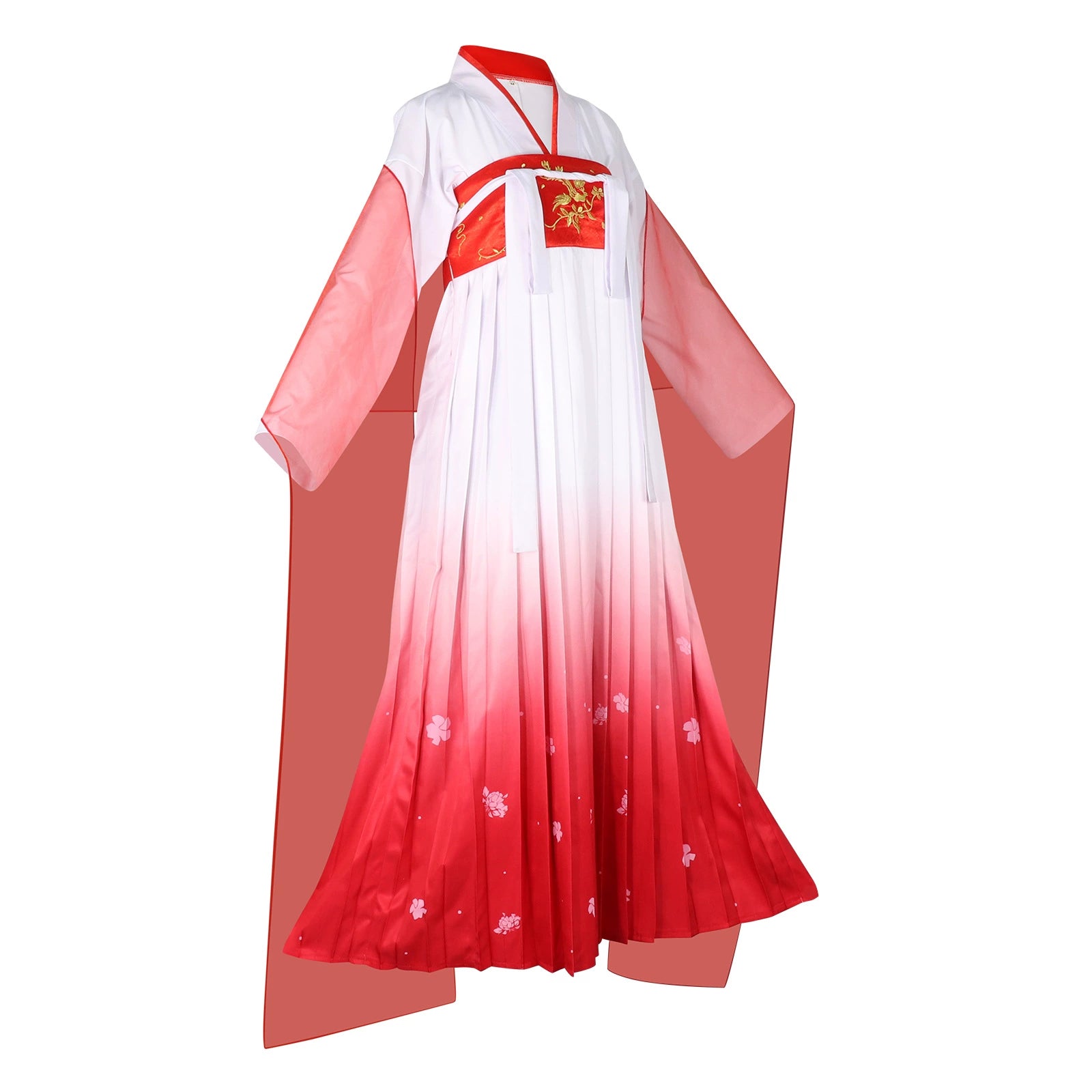 Maomao The Apothecary Diaries Blumen-Hanfu Cosplay Kostuem Damen Weiß Rot
