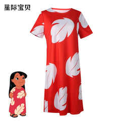 Lilo Pelekai Lilo & Stitch Hawaii Kleid Set Cosplay Kostuem Damen