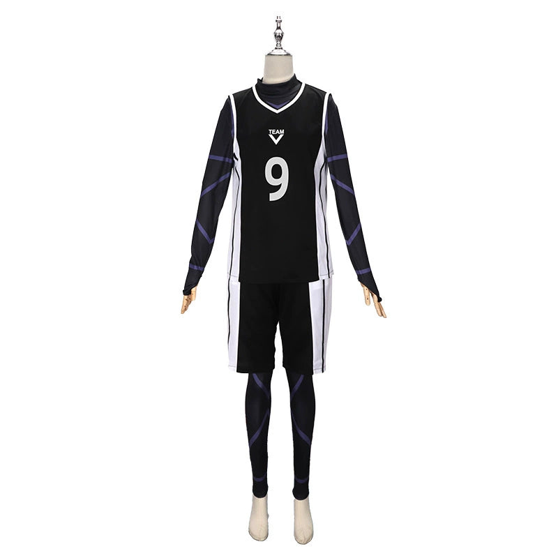 Yoichi Isagi Blue Lock Trikot-Set Cosplay Kostuem Damen Blau Rot