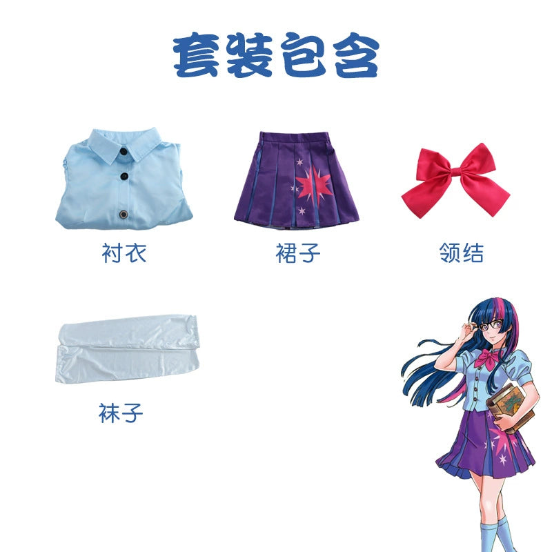 Twilight Sparkle My Little Pony Prinzessin Kleid Cosplay Kostuem Damen