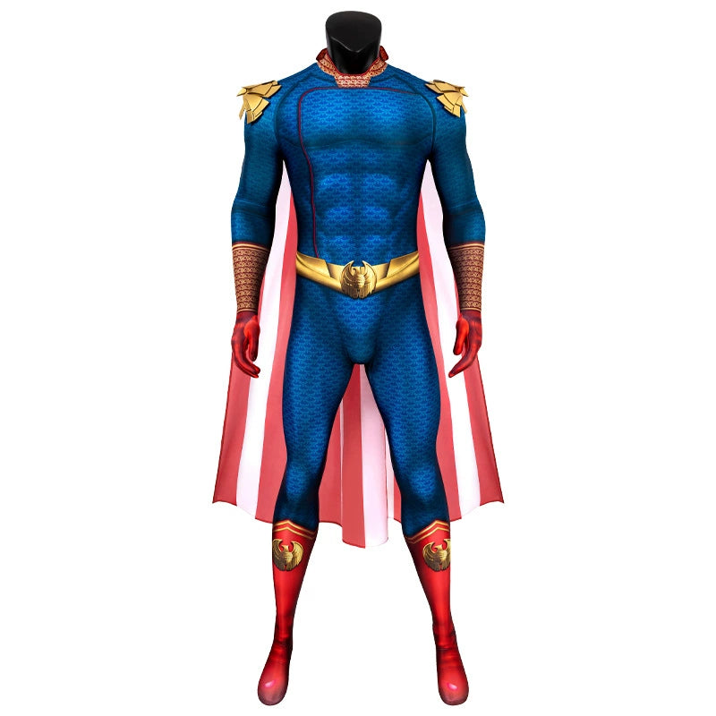 Homelander The Boys Heldenanzug Cosplay Kostuem Damen Blau Rot