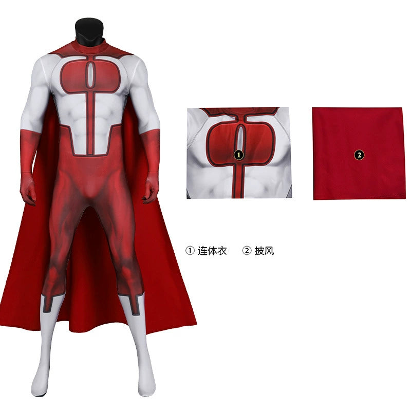 Omni-Man Mortal Kombat Kampfanzug Cosplay Kostuem Damen Rot