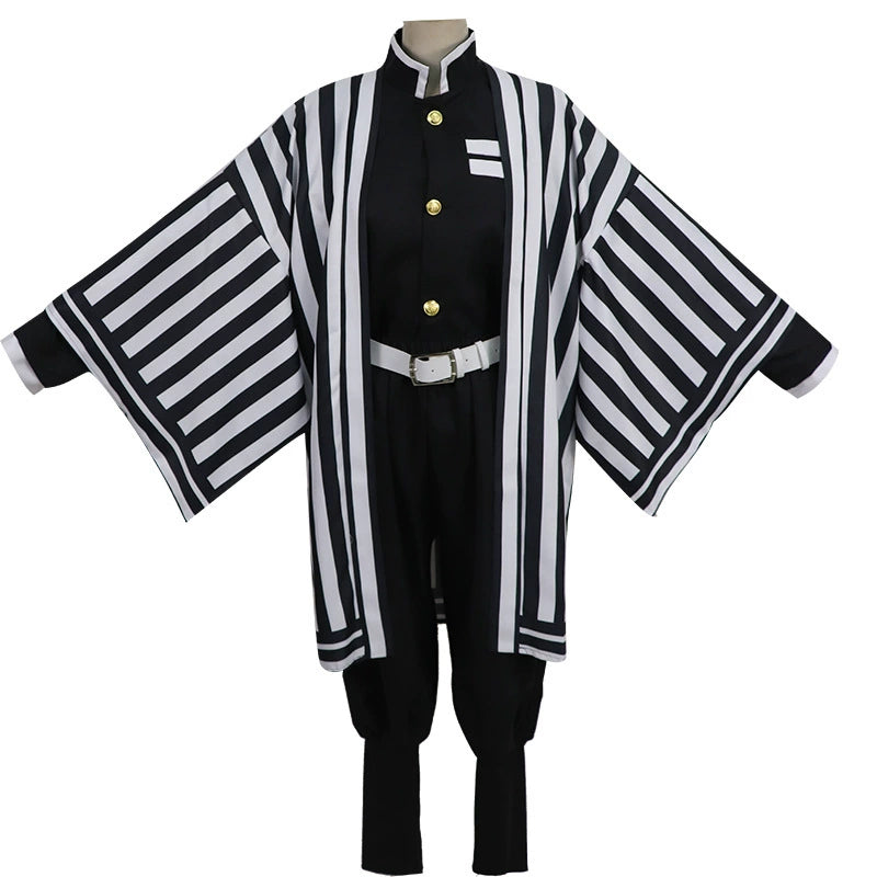 Obanai Iguro Demon Slayer Jäger-Uniform Cosplay Kostuem Damen Schwarz