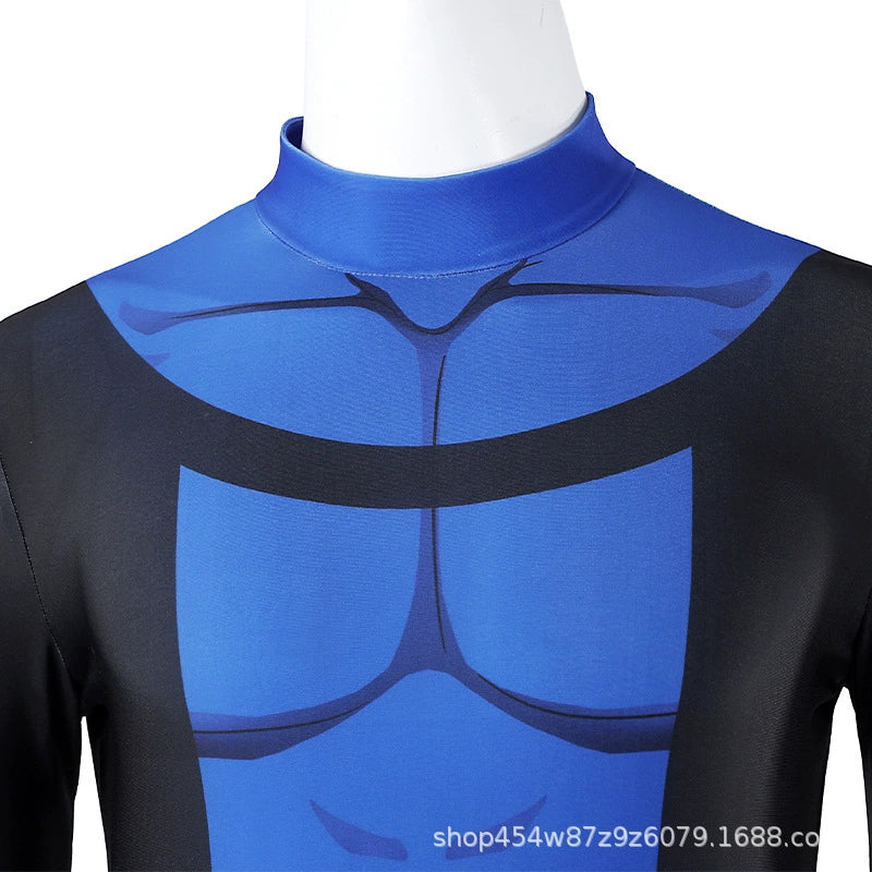 Mark Grayson Invincible Heldenanzug Cosplay Kostuem Damen Blau