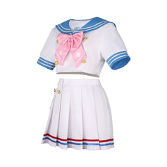 Hanako Blue Archive Matrosen-Uniform Cosplay Kostuem Damen Weiß Blau