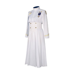 Blue Archive Schülerpräsidentin Präsidenten-Kleid Cosplay Kostuem Damen Weiß Gold