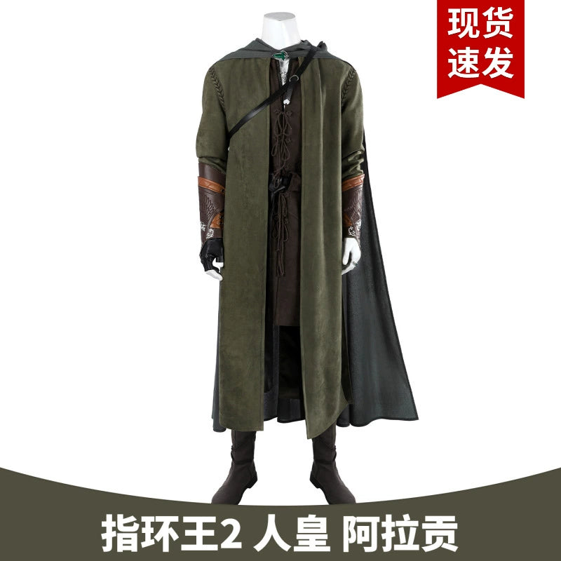 Aragorn Lord of the Rings Ranger-Outfit Cosplay Kostuem Damen Grün