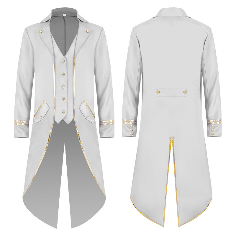 Goldbesatz-Frack – 6-farbiger Bühnenmantel mit goldenem Trim, HERREN