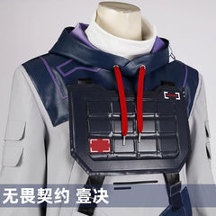 Iso Valorant Anzug Cosplay Kostuem Damen Grau Blau