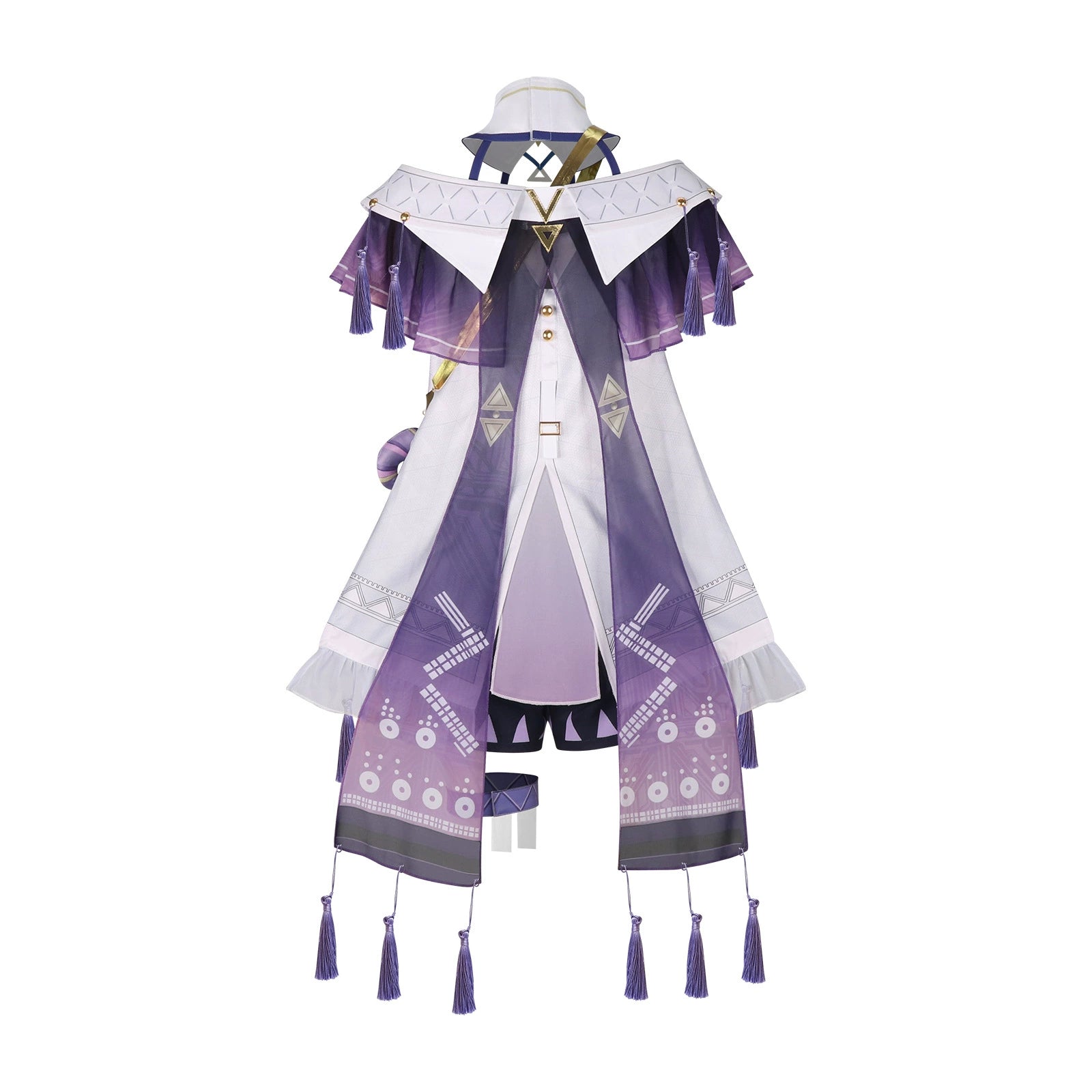 Wuthering Waves Auffälliges Kleid Cosplay Kostuem Damen Lila Weiß