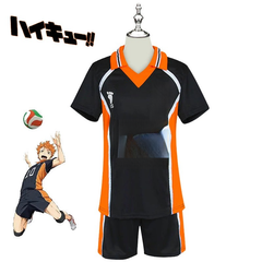 Karasuno Haikyuu Volleyball-Set Cosplay Kostuem Damen Schwarz Orange