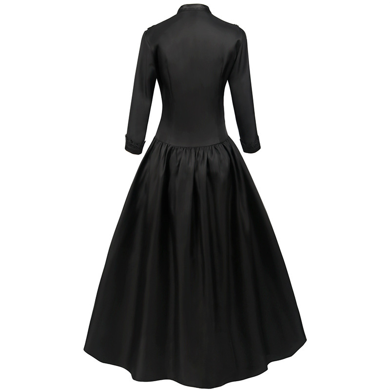 Gothic-Stehkragenkleid – viktorianisches Samtkleid für Halloween, DAMEN