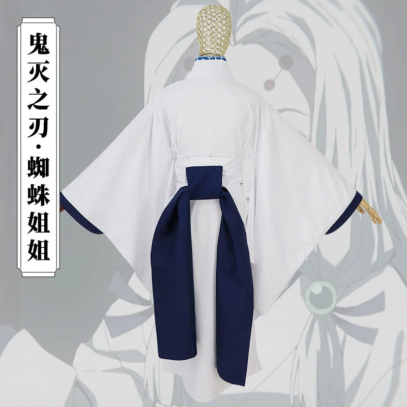 Demon Slayer Charaktere Kimono-Set Cosplay Kostuem Damen Weiß Rot