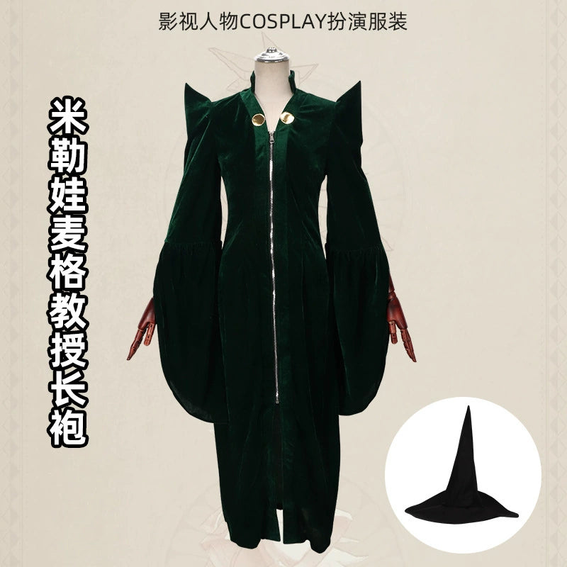 Minerva McGonagall Harry Potter Professorin Robe Set Cosplay Kostuem Damen