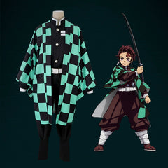 Tanjiro Kamado Demon Slayer Charakter-Set Cosplay Kostuem Damen Mehrfarbig