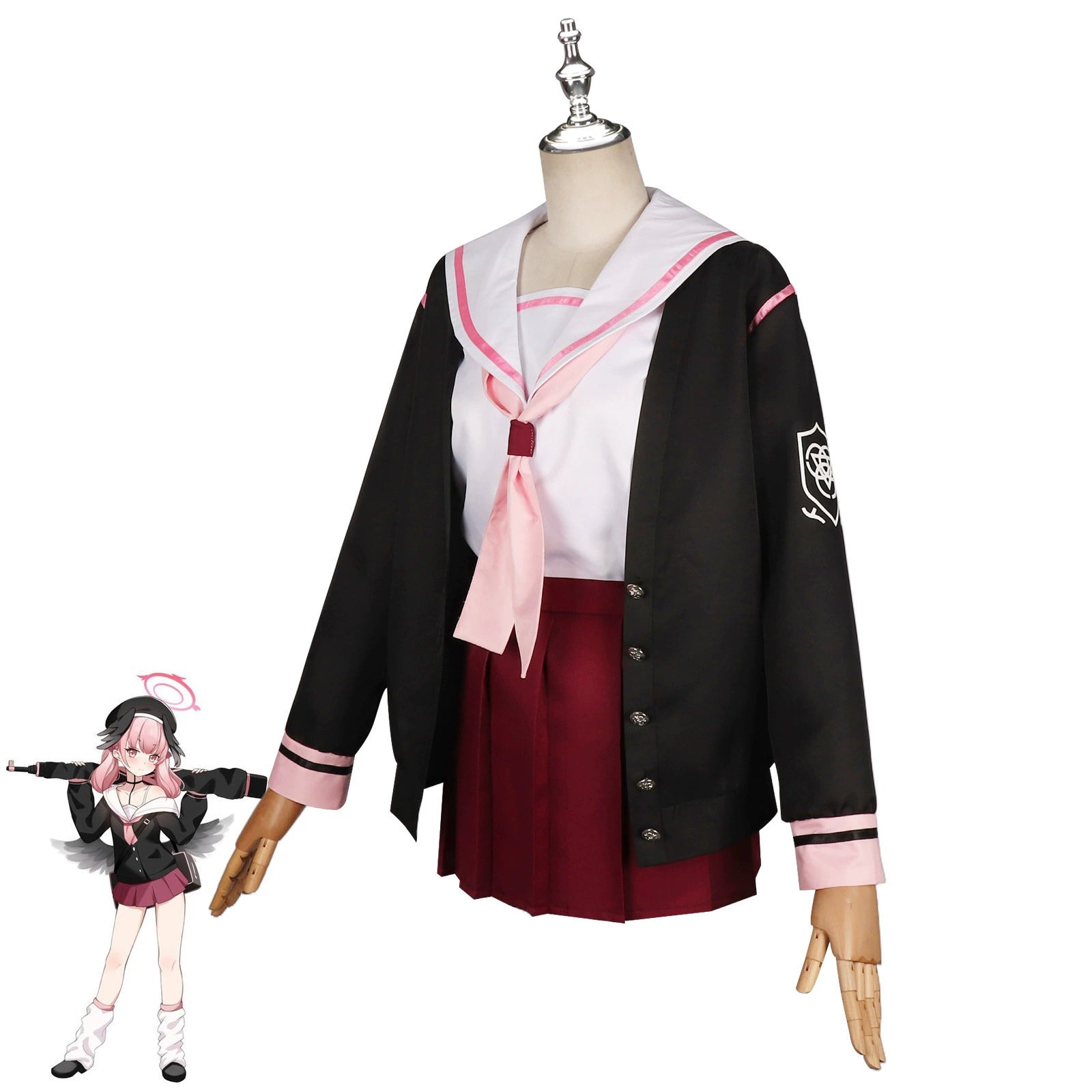 Koharu Blue Archive Matrosen-Uniform Cosplay Kostuem Damen Navyblau