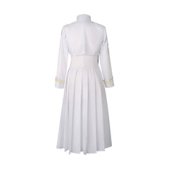 Blue Archive Schülerpräsidentin Präsidenten-Kleid Cosplay Kostuem Damen Weiß Gold
