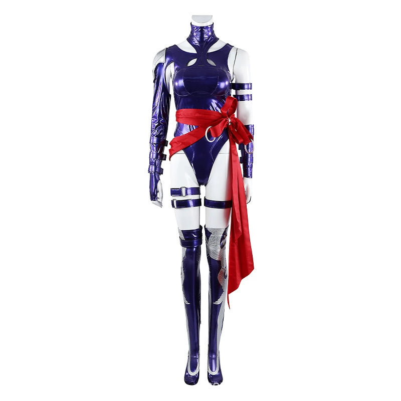 Psylocke Marvel Rivals Kampfanzug Cosplay Kostuem Damen Lila