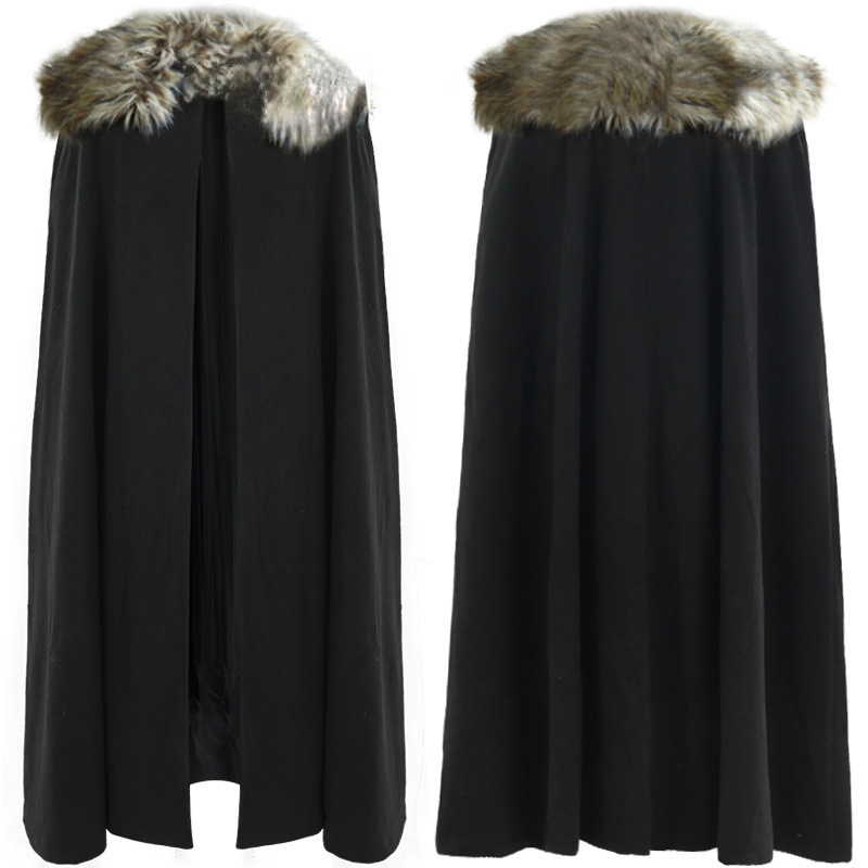 Woll-Umhang gefüttert – Steampunk Wintercape mit Futter für Mittelalter & Halloween