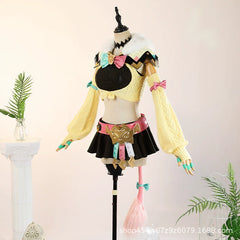 Varesa Genshin Impact Anzug Cosplay Kostuem Damen Gelb Schwarz