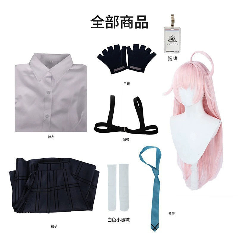 Takanashi Hoshino Blue Archive Schul-Set Cosplay Kostuem Damen Navyblau Weiß
