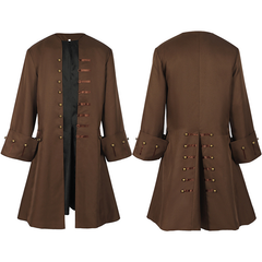 Piraten-Jacke Steampunk – mittelalterlicher Mantel für Halloween, HERREN