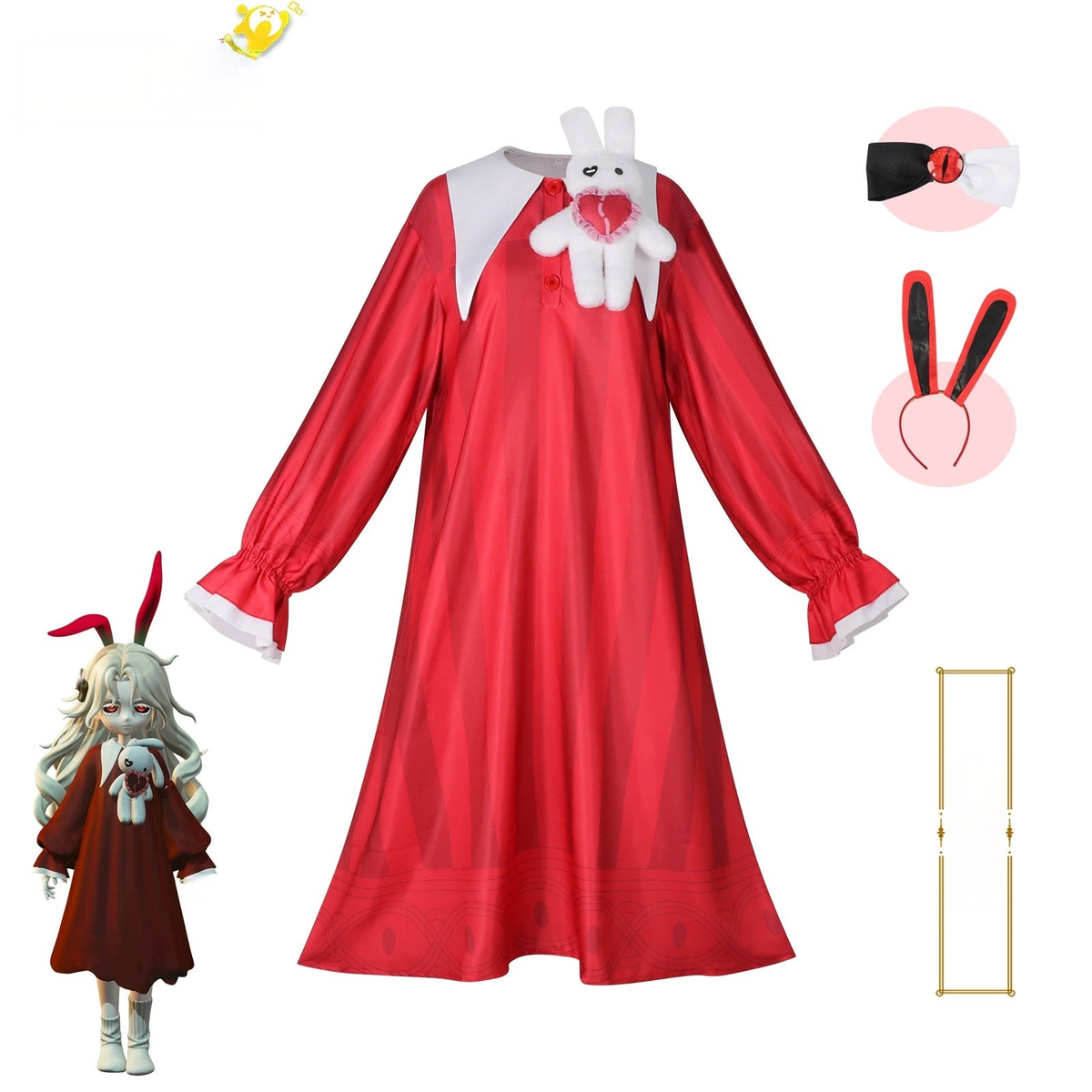 Dorothy Eggy Eggy Party Rotes Kleid Cosplay Kostuem Damen