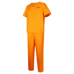 Gefaengnisinsassin Orange Halloween & Mittelalter Gefaengnis Anzug Orange Cosplay Kostuem Damen