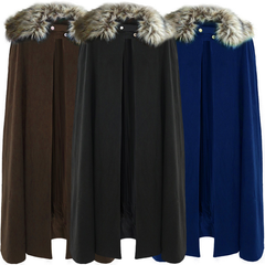 Woll-Umhang gefüttert – Steampunk Wintercape mit Futter für Mittelalter & Halloween