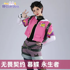 Clove Valorant Streetwear-Set Cosplay Kostuem Damen Rosa