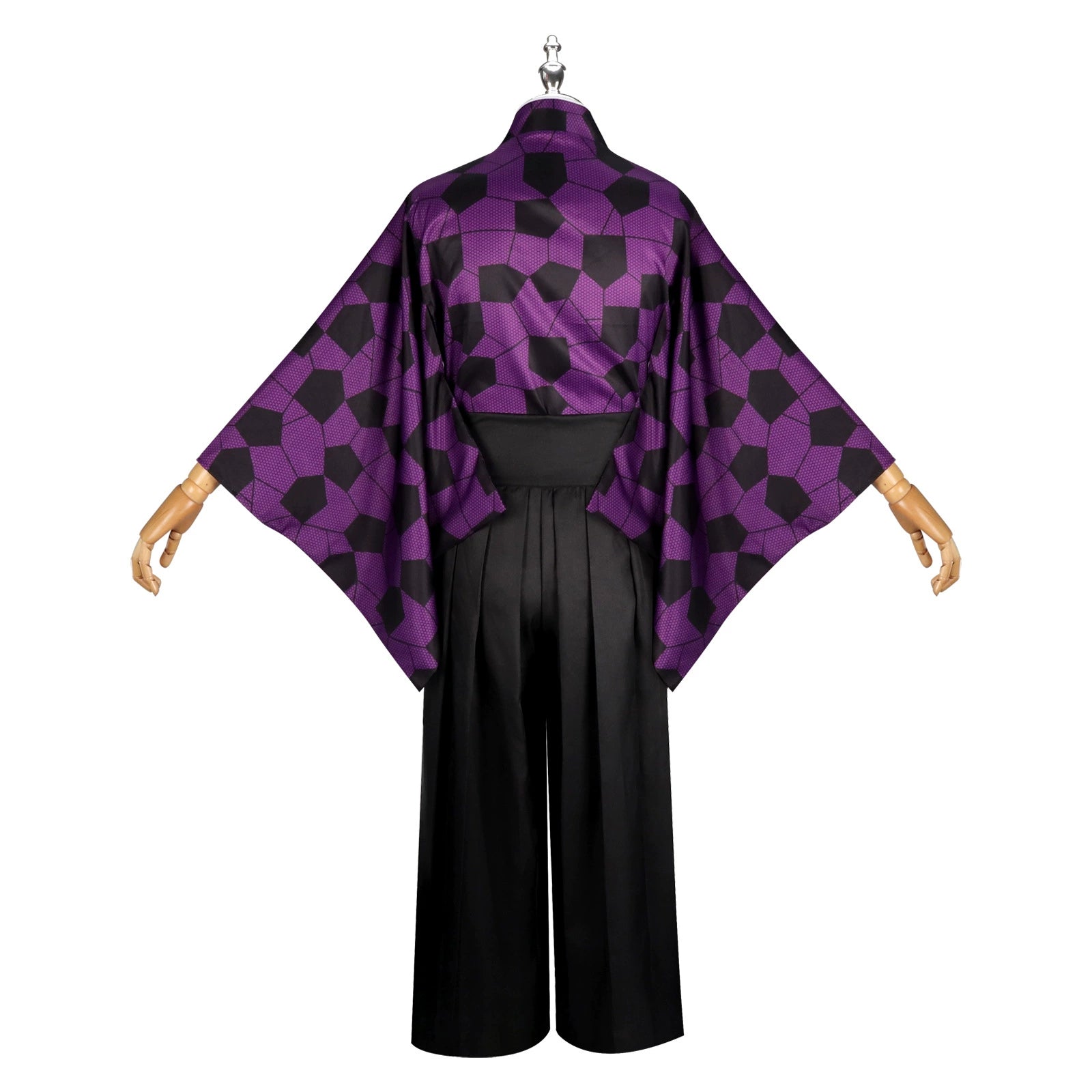 Kokushibo Demon Slayer Kimono-Set Cosplay Kostuem Damen Lila Schwarz