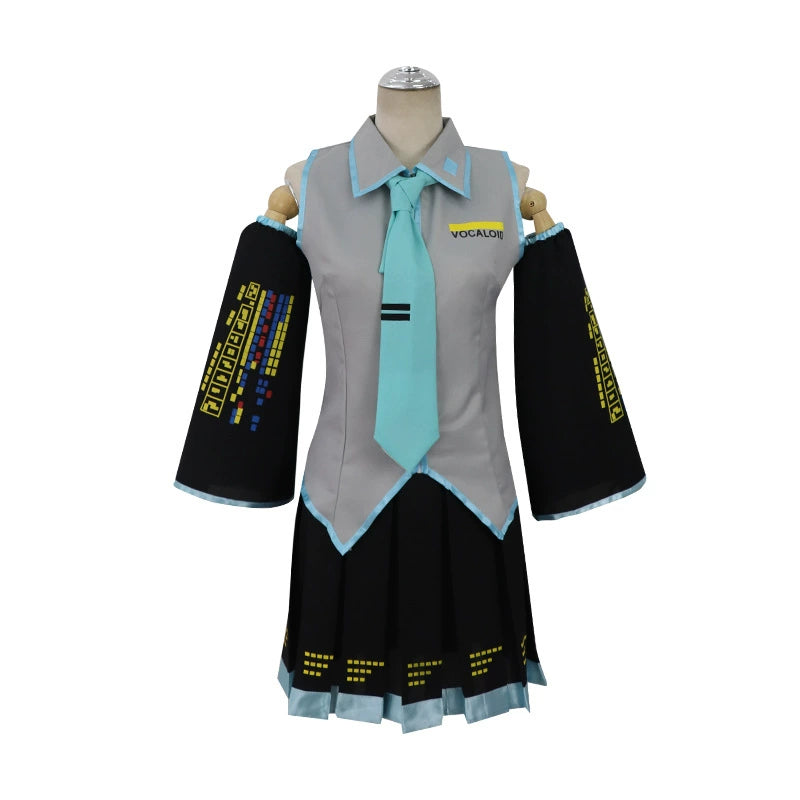 Miku Lacquer Vocaloid Lackleder-Kostuem Cosplay Kostuem Damen