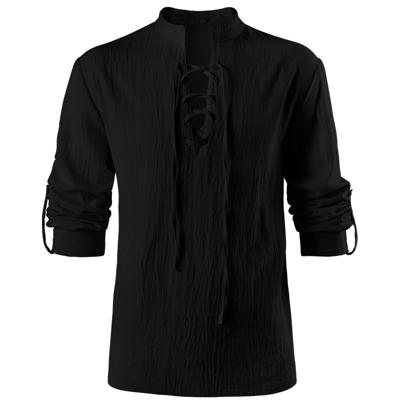 Pullover-Spitzenshirt – mittelalterliches Komfort-Hemd, HERREN