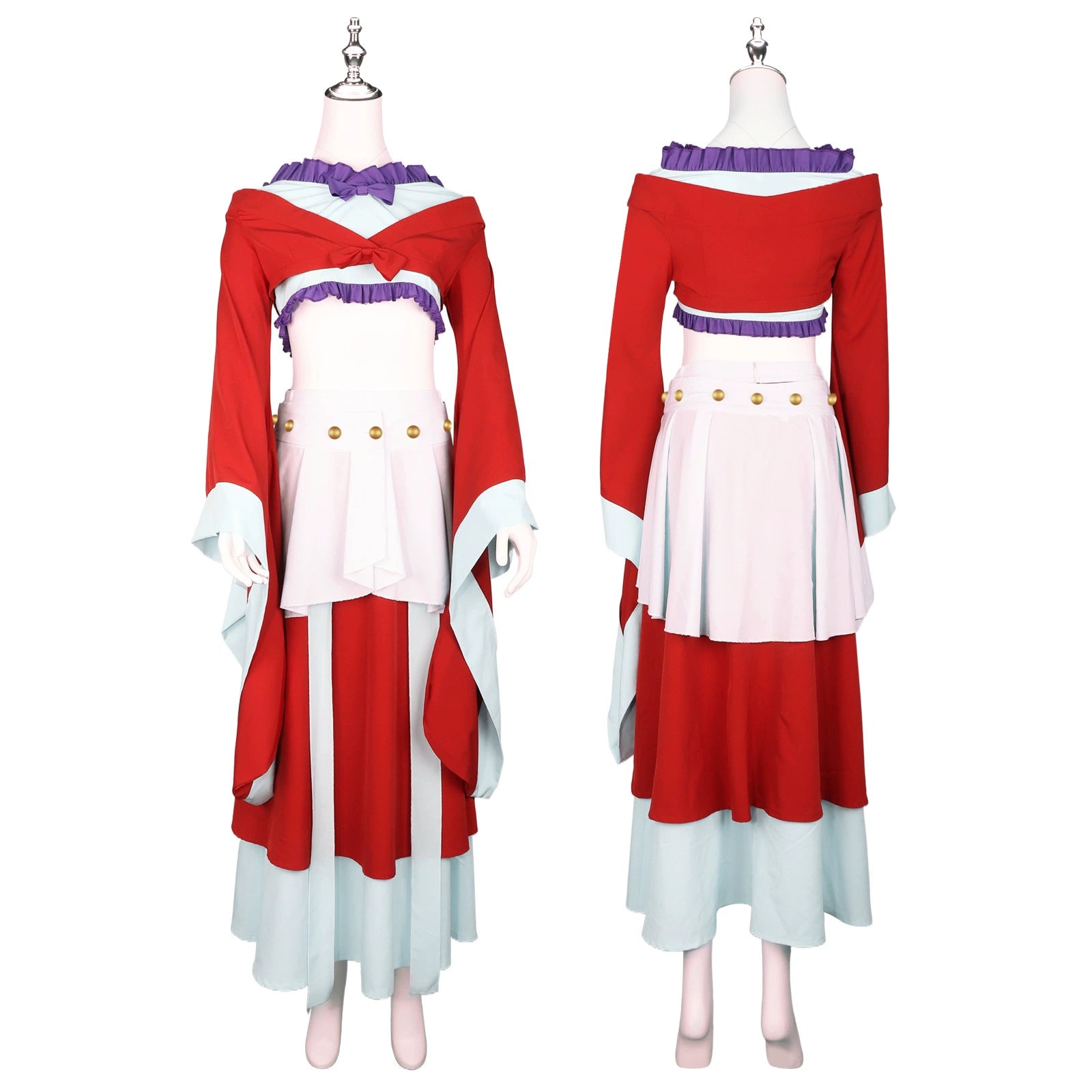 Maomao The Apothecary Diaries Tanz-Hanfu Cosplay Kostuem Damen Rot Weiß