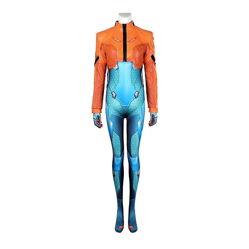 Juno Overwatch Anzug Cosplay Kostuem Damen Orange
