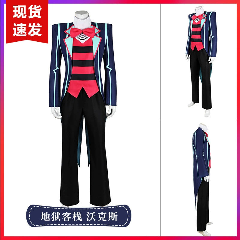 Vox Hazbin Hotel Anzug-Set Cosplay Kostuem Damen Dunkelblau