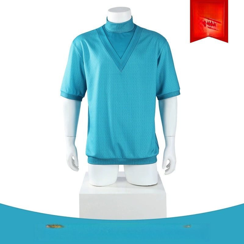 Steve Minecraft T-Shirt-Set Cosplay Kostuem Damen Türkis