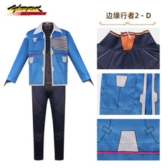 D Edgerunners Cyberpunk Edgerunners Blau-Weisser Anzug Cosplay Kostuem Damen