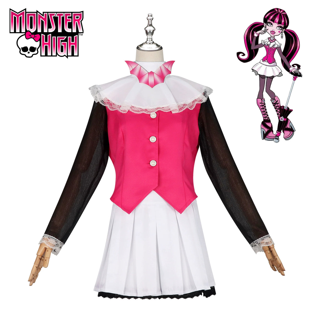 Draculaura Monster High Vampir-Kleid-Set Cosplay Kostuem Damen