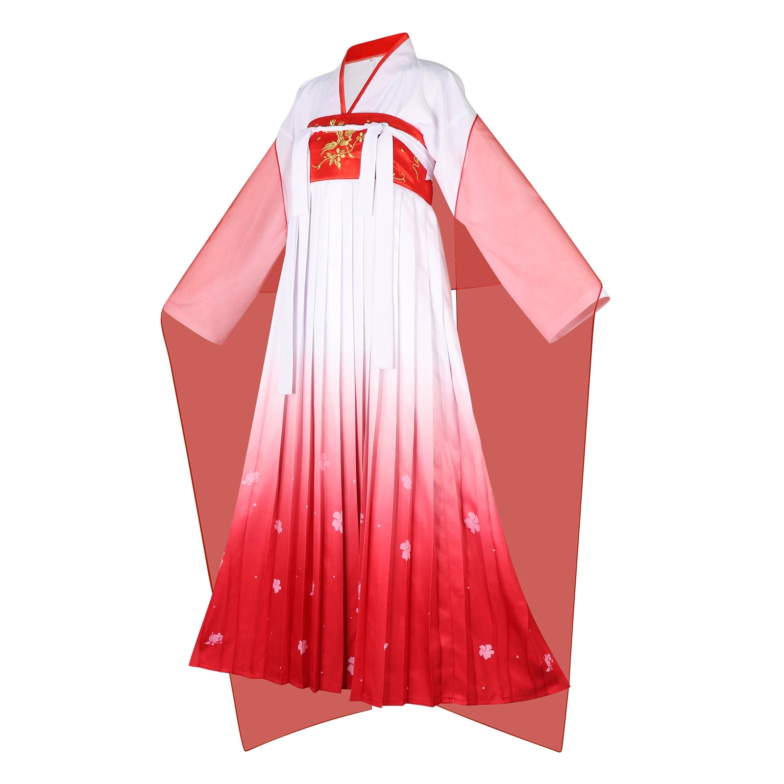 Maomao The Apothecary Diaries Blumen-Hanfu Cosplay Kostuem Damen Weiß Rot